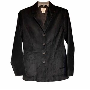 Y2K Ann Taylor Loft Suede Jacket Black Sz 6P